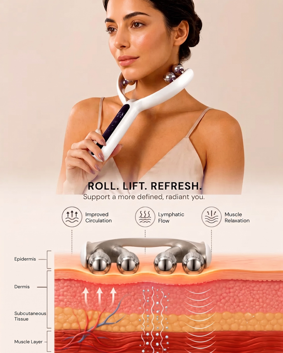Levive red light face roller